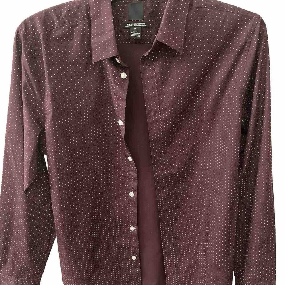 H&M Burgundy Button-Down Shirt
